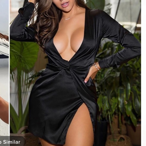 Fashion Nova Dresses & Skirts - Sexy black satin dress